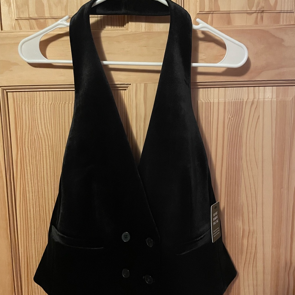 Express Black Vest velvet  and Halter Style